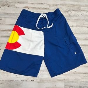 Calhoun Sportswear USA Colorado Men’s Medium Board Shorts Swim Trunks